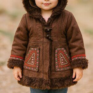 Nannette Kids Coat Winter Faux Fur 12 Months 90s Y2K